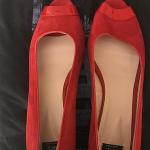 Roberto Boticelli shoes- red suede/gold hardware